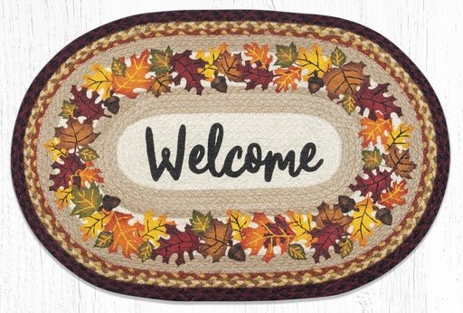 OP-395 Autumn Welcome Oval Braided Rug - Ozark Cabin Décor, LLC