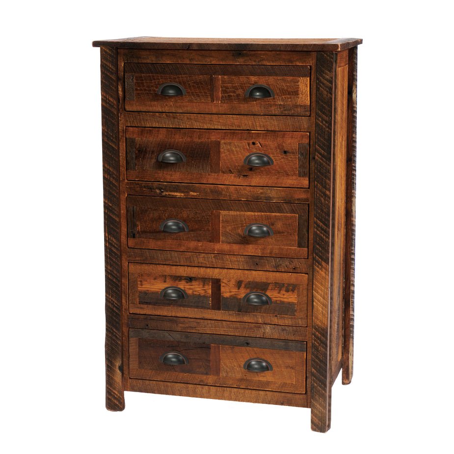 B12030-B-P Fireside Lodge Barnwood Five Drawer Chest - Ozark Cabin Décor, LLC