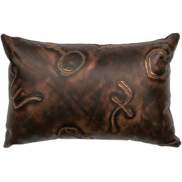 WD80201 Wooded River Brands Embossed Leather Pillow - Ozark Cabin Décor, LLC