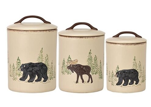 Rustic Wilderness Retreat Ceramic Kitchen Canister Set