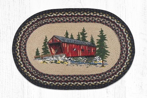 OP-304 Covered Bridge Oval Braided Rug - Ozark Cabin Décor, LLC