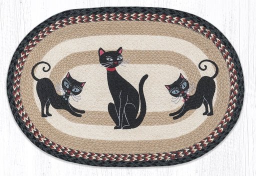 OP-238 Crazy Cats Oval Braided Rug - Ozark Cabin Décor, LLC