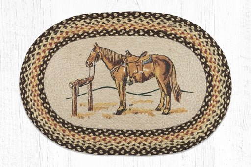 OP-129 Horse Oval Braided Rug - Ozark Cabin Décor, LLC