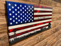 91112 - Farmers' Tribute Rustic American Wooden Flag - Vinyl Stars - Ozark Cabin Décor, LLC