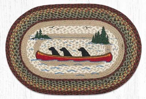 OP-081 Labs In Canoe Oval Braided Rug - Ozark Cabin Décor, LLC