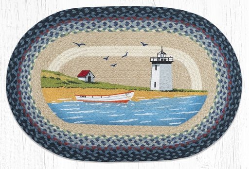 OP-362 Light & Boat Oval Braided Rug - Ozark Cabin Décor, LLC