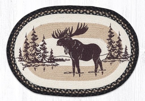 OP-313 Moose Silhouette Oval Patch Rug - Ozark Cabin Décor, LLC