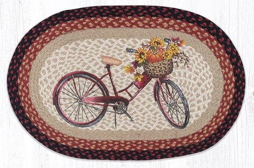 OP-603 Red Bicycle Braided Rug - Ozark Cabin Décor, LLC