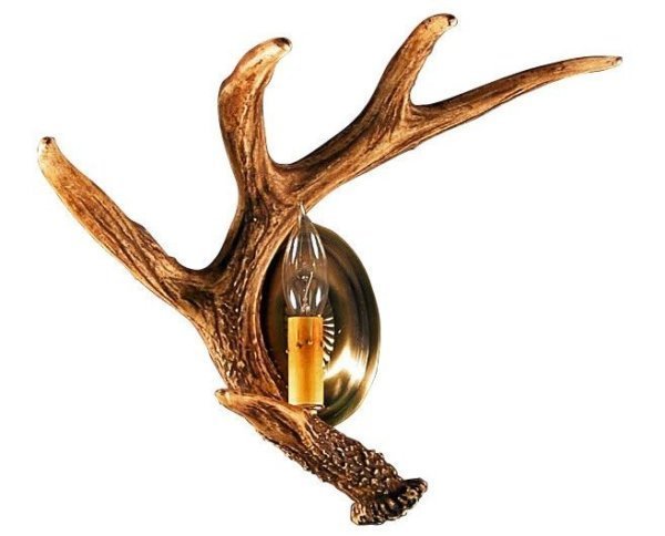 Whitetail Deer Antler Wall Sconce - Left - Ozark Cabin Décor, LLC