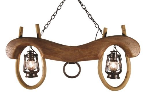 Reproduction Single Ox Yoke 2 Lantern Light - Ozark Cabin Décor, LLC