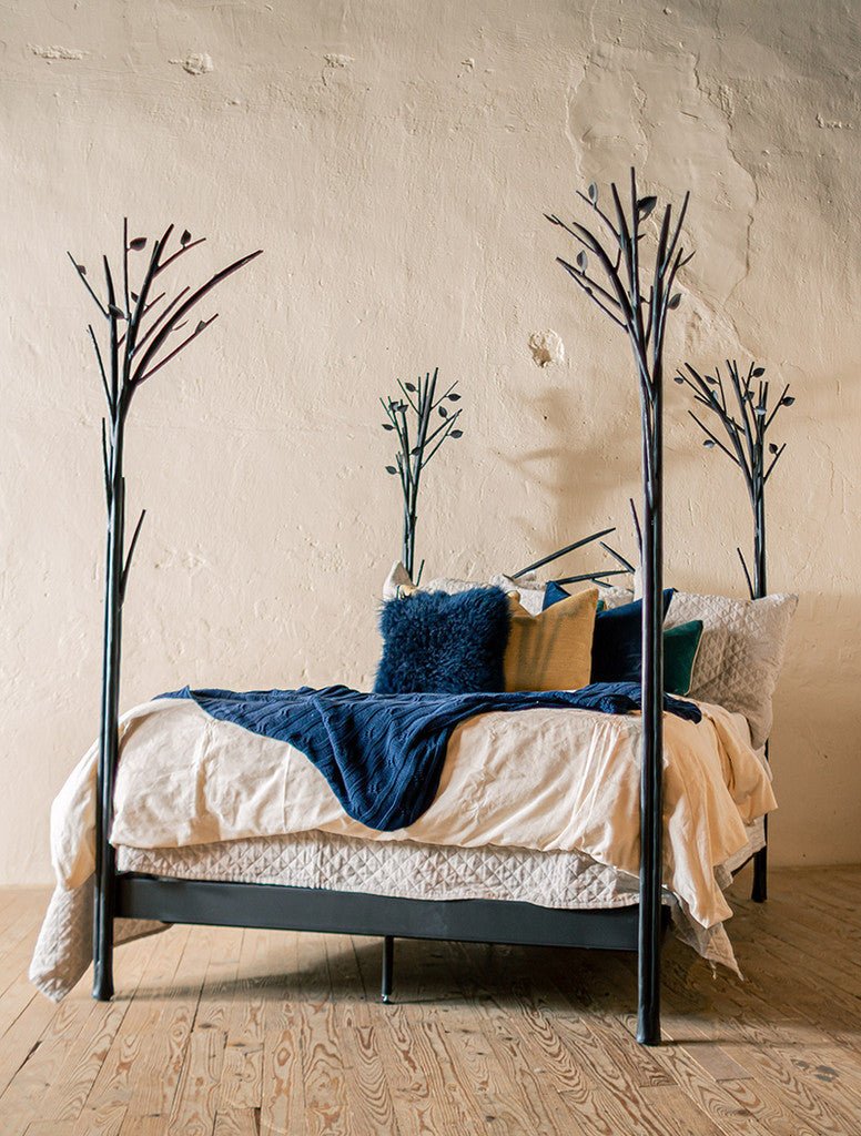 Sapling Hand-Forged Wrought Iron Bed - California King - Ozark Cabin Décor, LLC