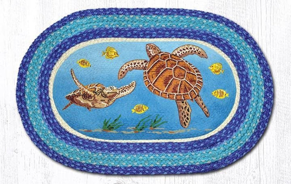 Deep-Sea Turtle Braided Rug - Ozark Cabin Décor, LLC