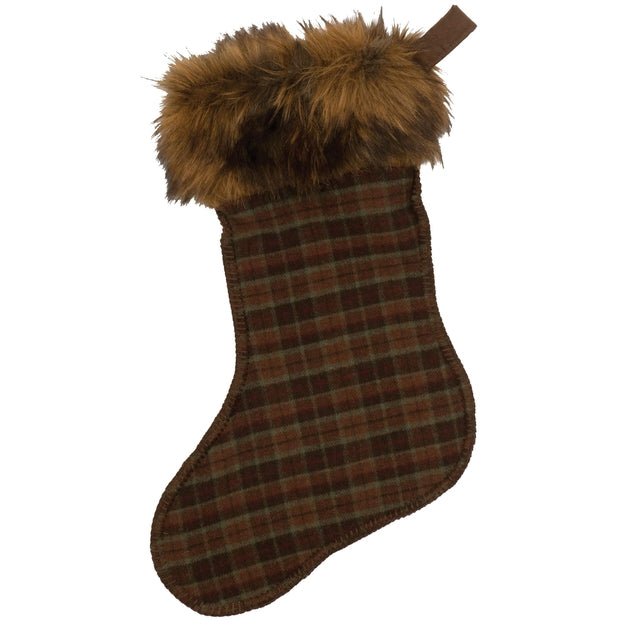 S-91 Wooded River Plaid 6 Luxury Christmas Stocking - Ozark Cabin Décor, LLC