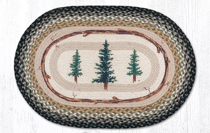 OP-116 Tall Timbers Oval Braided Rug - Ozark Cabin Décor, LLC