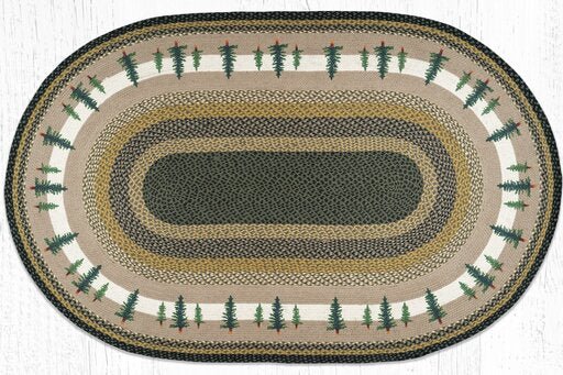 OP-116 Tall Timbers Oval Braided Rug - Ozark Cabin Décor, LLC