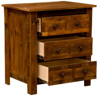 B11050-B Fireside Lodge Barnwood XL Three Drawer Nightstand - Ozark Cabin Décor, LLC