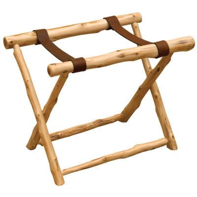 12401 Fireside Lodge Handcrafted Natural Cedar Log Luggage Rack 