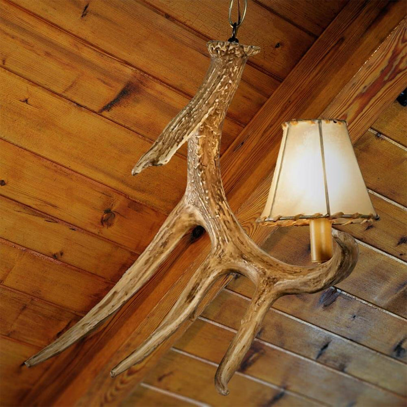Whitetail Deer 1 Antler Pendant Light - Ozark Cabin Décor, LLC