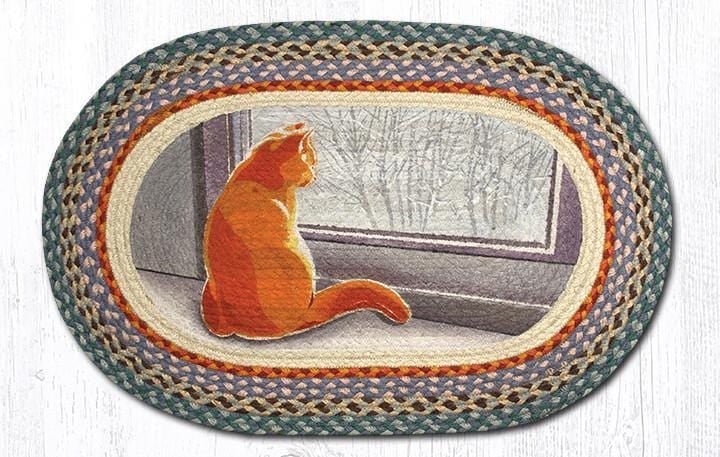 OP-250 Window Cat Oval Braided Rug - Ozark Cabin Décor, LLC