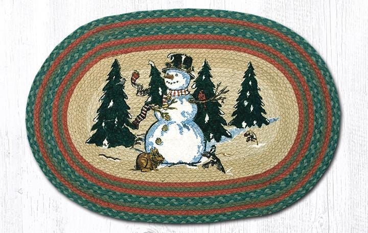 OP-246 Winter Wonderland Oval Braided Rug - Ozark Cabin Décor, LLC