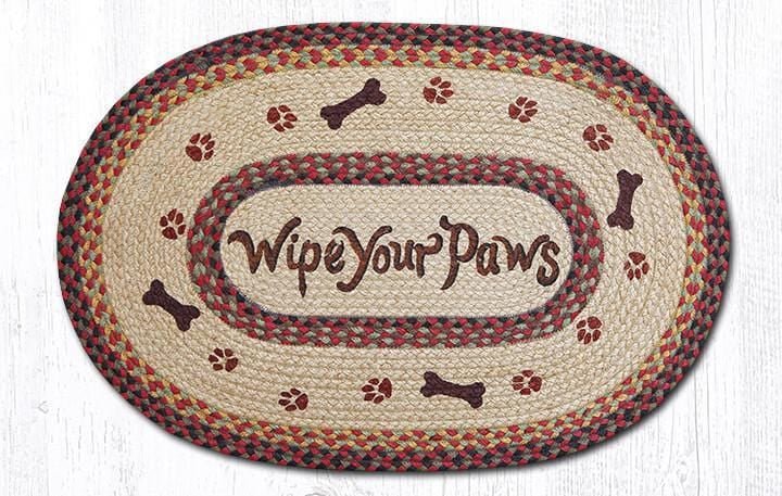 OP-081 Country Home Wipe Your Paws Oval Patch Rug - Ozark Cabin Décor, LLC