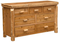 Cedar Log 7 Drawer Dresser - Ozark Cabin Décor, LLC