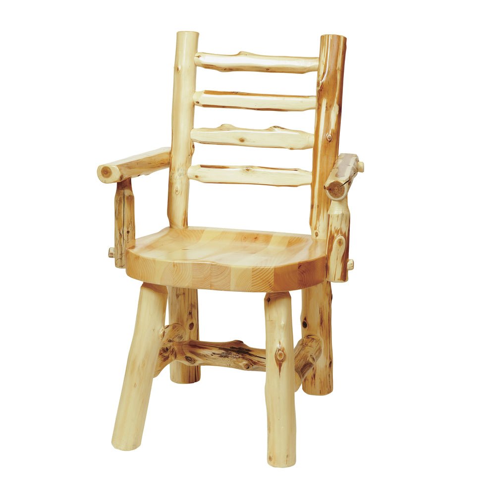 Cedar Log Ladder-Back Arm Chair - Ozark Cabin Décor, LLC