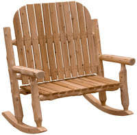 Fireside Lodge Handcrafted Cedar Log Two-Person Adirondack Rocking Chair - Ozark Cabin Décor, LLC