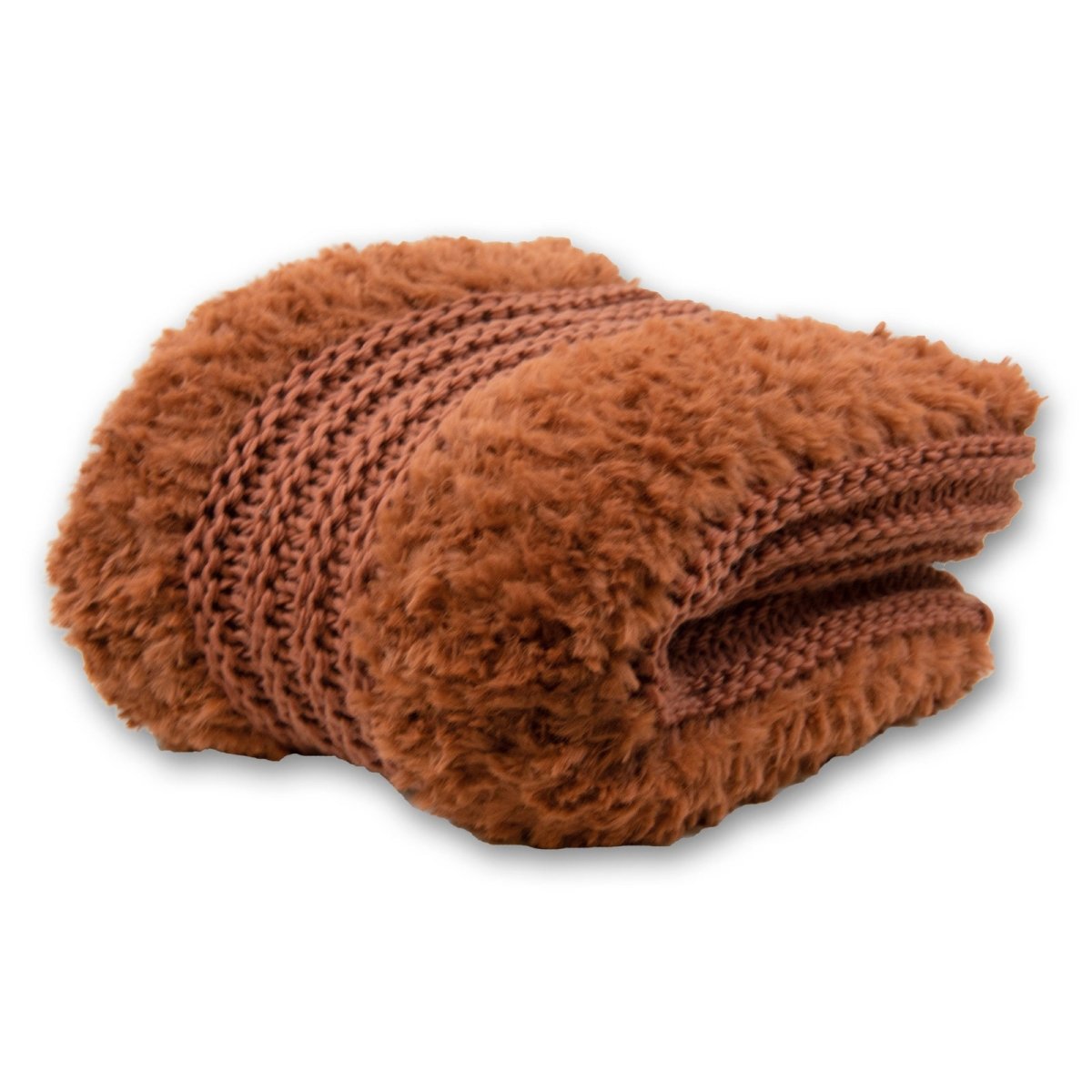 Plush Knit Throw - Rust - Ozark Cabin Décor, LLC