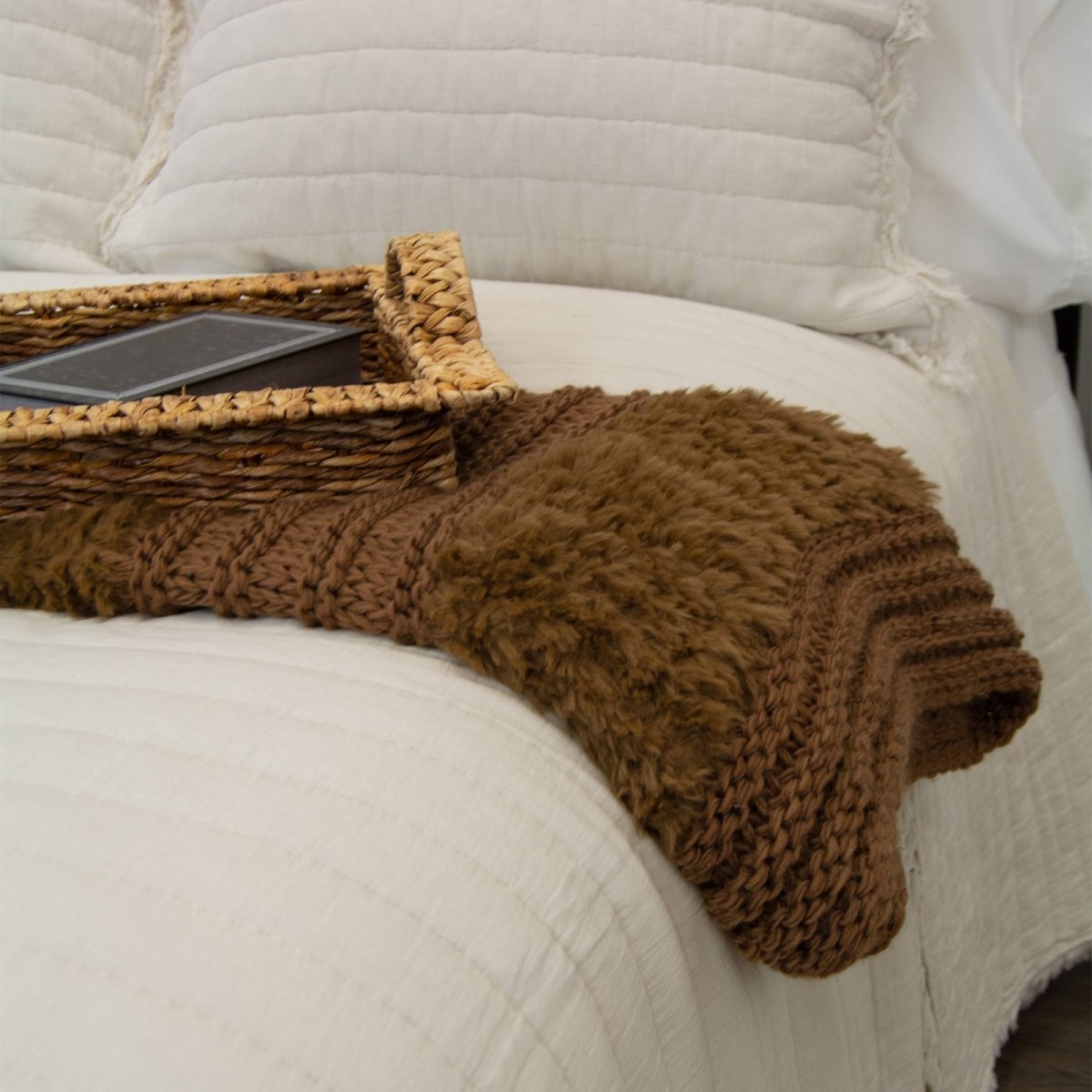 Plush Knit Throw - Tobacco - Ozark Cabin Décor, LLC