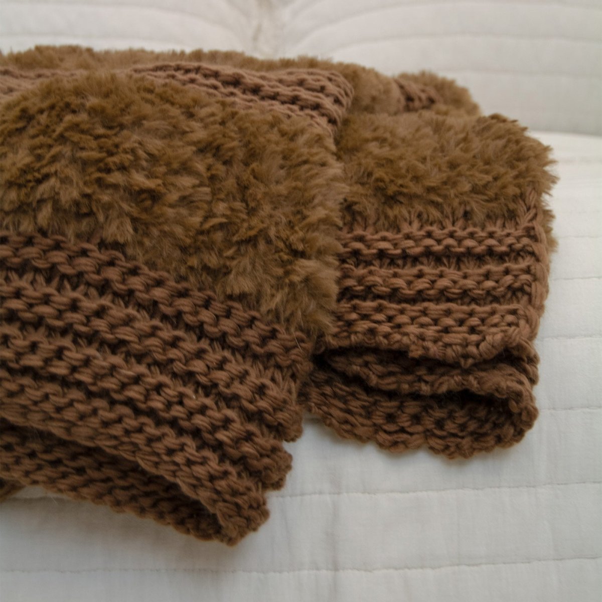 Plush Knit Throw - Coffee - Ozark Cabin Décor, LLC