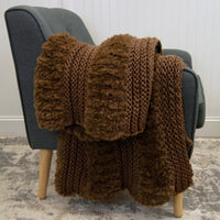 Plush Knit Throw - Tobacco - Ozark Cabin Décor, LLC