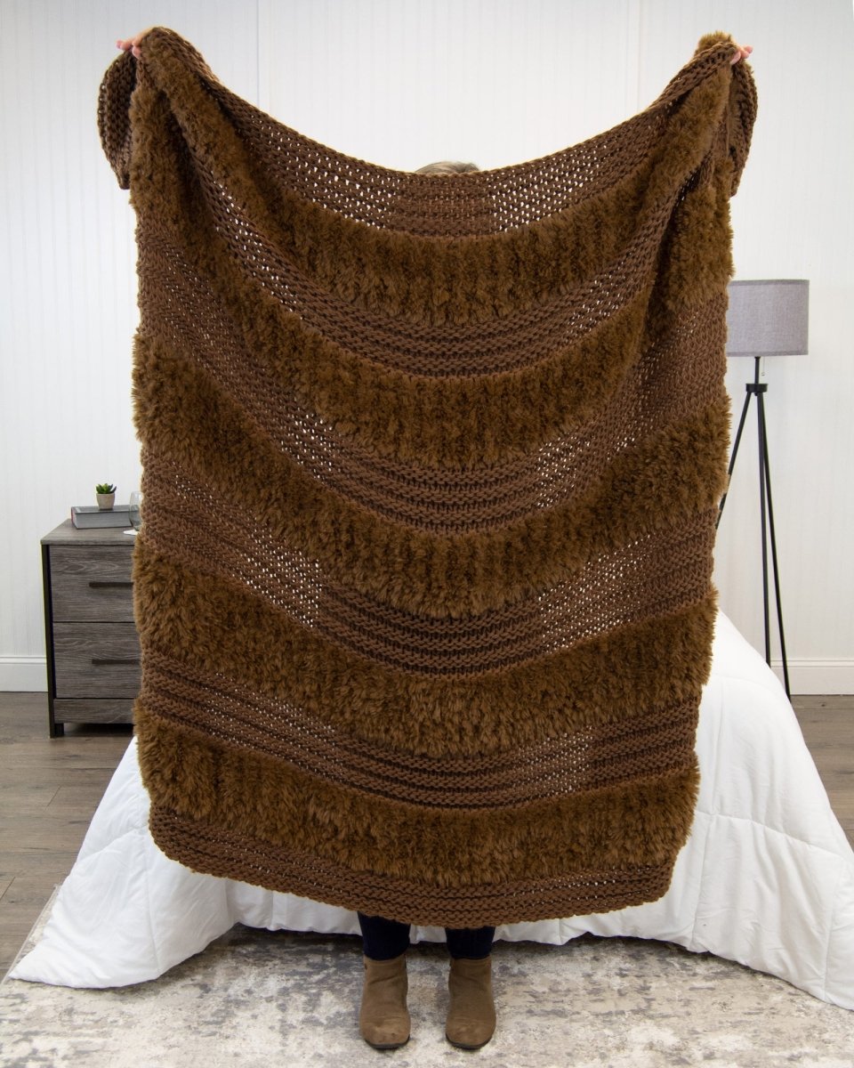 Plush Knit Throw - Coffee - Ozark Cabin Décor, LLC