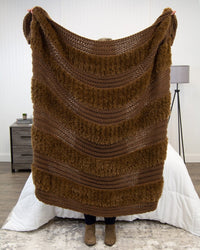 Plush Knit Throw - Tobacco - Ozark Cabin Décor, LLC
