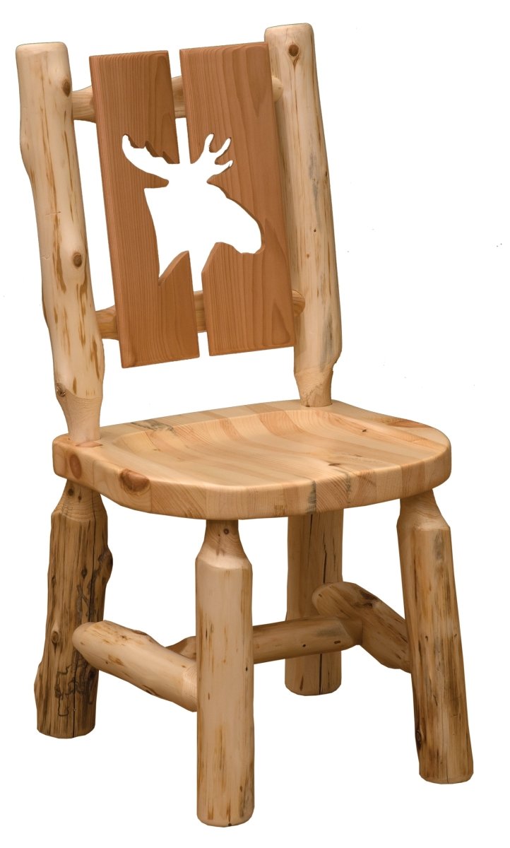Cedar Log Cut-Out Dining Chair - Moose - Ozark Cabin Décor, LLC